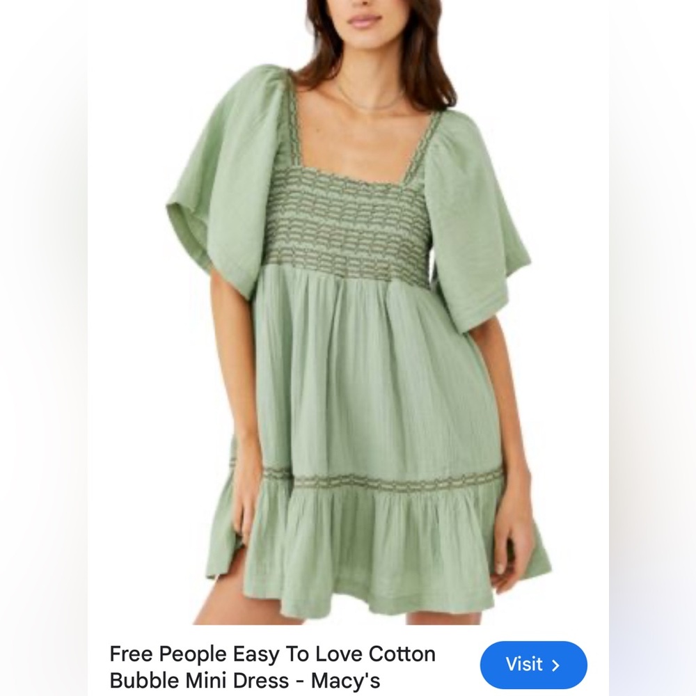 Free people easy cotton dress in green - Picture 2 of 2